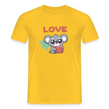 Koala-Herz-Liebe Kawaii - Männer T-Shirt - Gelb - Vorne - AI Model Male 178 dark (178cm)