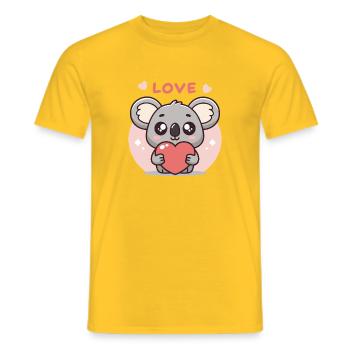 Koala Cœur Amoureux - T-shirt homme - jaune - Devant - AI Model Male 178 dark (178cm)