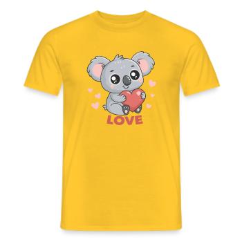Koalaherz verliebt - Männer T-Shirt - Gelb - Vorne - AI Model Male 178 dark (178cm)