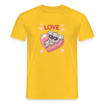 Koalaherz und süße Liebe - Männer T-Shirt - Gelb - Vorne - AI Model Male 178 dark (178cm)
