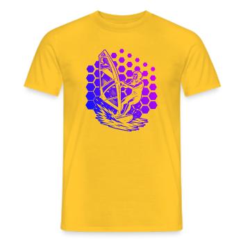 Message clair sur la planche à voile - T-shirt homme - jaune - Devant - AI Model Male 178 dark (178cm)