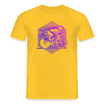 Vélo de route parfait pour tous les vélos de route - T-shirt homme - jaune - Devant - AI Model Male 178 dark (178cm)