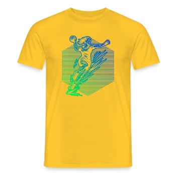 Handball Illustration für Handball fuer Frauen - Männer T-Shirt - Gelb - Vorne - AI Model Male 178 dark (178cm)