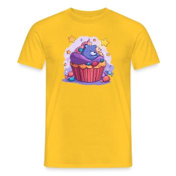 Süßer Bären Cupcake Traum - Männer T-Shirt - Gelb - Vorne - AI Model Male 178 dark (178cm)