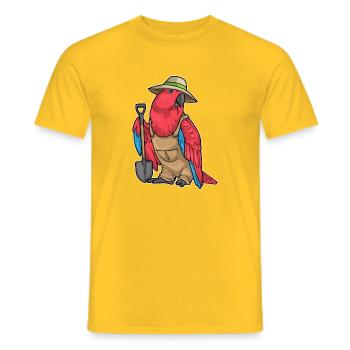 Papagei Gärtner Schaufel Garten - Männer T-Shirt - Gelb - Vorne - AI Model Male 178 dark (178cm)
