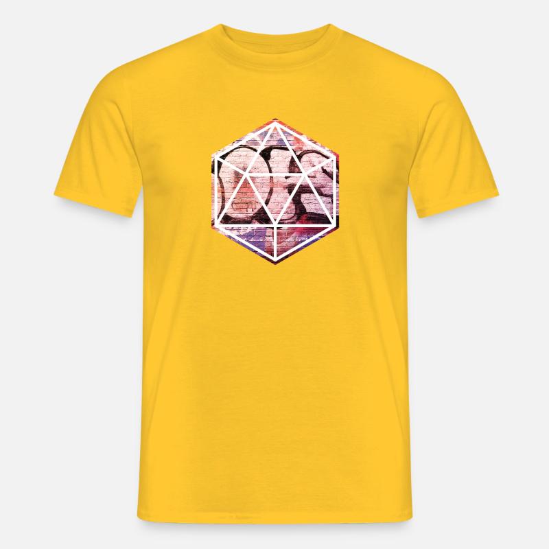 Geometrisches Graffiti-Prisma - Männer T-Shirt - Gelb