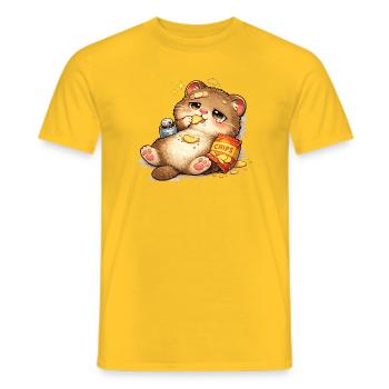 Keksliebende Katze - Männer T-Shirt - Gelb - Vorne - AI Model Male 178 dark (178cm)