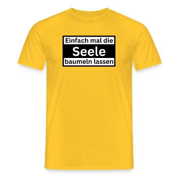 Einfach_mal_die_Selle_baumeln - Männer T-Shirt - Gelb - Vorne - AI Model Male 178 dark (178cm)