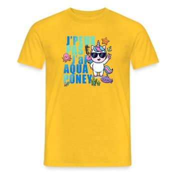 I Can't I Have Aquapony: Unicorn Humor Geschenk - Männer T-Shirt - Gelb - Vorne - AI Model Male 178 dark (178cm)