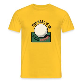 Dieser Ball liegt bei dir – Tischtennis - Männer T-Shirt - Gelb - Vorne - AI Model Male 178 dark (178cm)