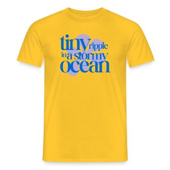 Tiny ripple in a stormy ocean (lavender) - Men's T-Shirt - yellow - Front - AI Model Male 178 dark (178cm)