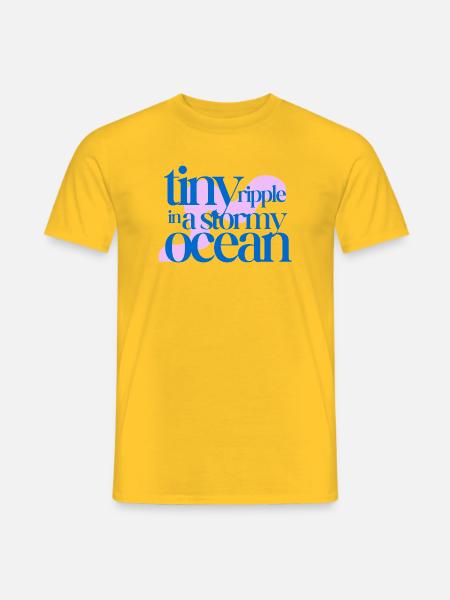 Tiny ripple in a stormy ocean (rosè background) - Men's T-Shirt - yellow