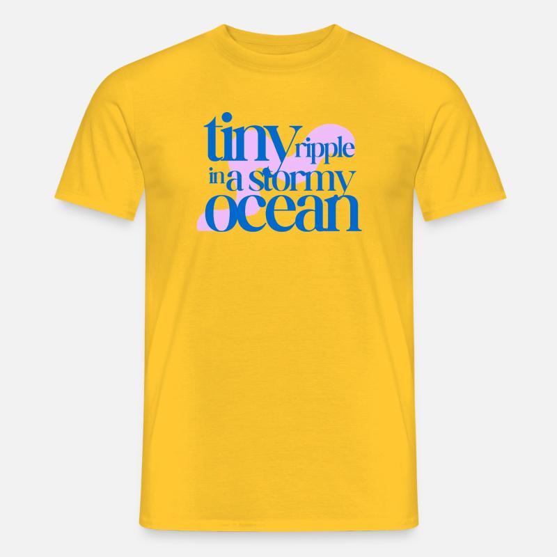 Tiny ripple in a stormy ocean (rosè background) - Men’s T-shirt - yellow