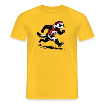Running ferret in red - Men's T-Shirt - yellow - Front - AI Model Male 178 dark (178cm)