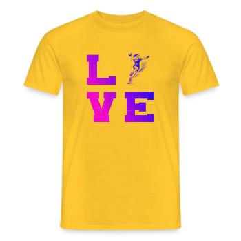 Klassisches Handball Motiv fuer Frauen - Männer T-Shirt - Gelb - Vorne - AI Model Male 178 dark (178cm)