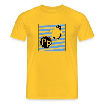 P wie Pinguin - Männer T-Shirt - Gelb - Vorne - AI Model Male 178 dark (178cm)