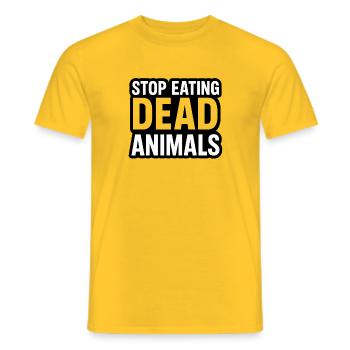 Arrêtez de manger des animaux morts - T-shirt homme - jaune - Devant - AI Model Male 178 dark (178cm)