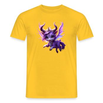 Lila Drache mit Krone - Männer T-Shirt - Gelb - Vorne - AI Model Male 178 dark (178cm)