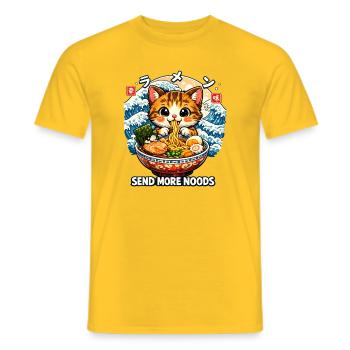 Chats Ramen Nouilles Anime japonais Manga Kawaii - T-shirt homme - jaune - Devant - AI Model Male 178 dark (178cm)