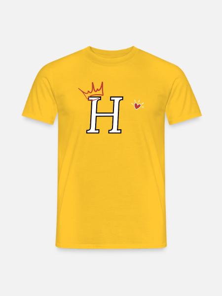Buchstabe h Kronenherz - Männer T-Shirt - Gelb