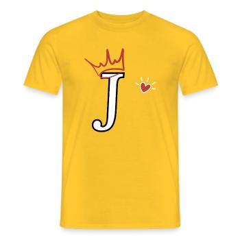 Buchstabe j Kronenherz - Männer T-Shirt - Gelb - Vorne - AI Model Male 178 dark (178cm)