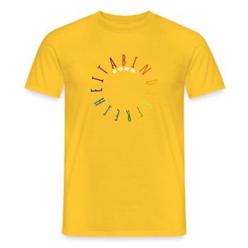 Off to freedom 2026 - Abitur - Matura - Men's T-Shirt - yellow - Front - AI Model Male 178 dark (178cm)
