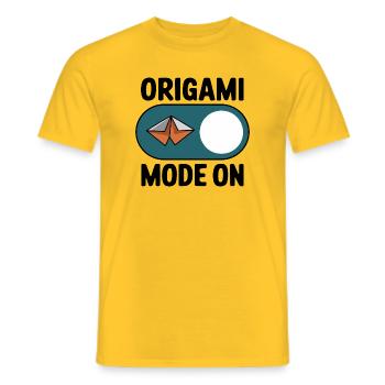 Origami Fashion On Paper Folding Hobby Saying for - Men's T-Shirt - yellow - Front - AI Model Male 178 dark (178cm)
