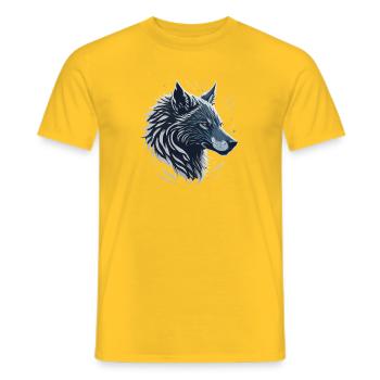 Blue Wolf - Männer T-Shirt - Gelb - Vorne - AI Model Male 178 dark (178cm)