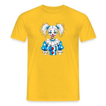 Mädchen Clown Girlfriend Zirkus - Männer T-Shirt - Gelb - Vorne - AI Model Male 178 dark (178cm)