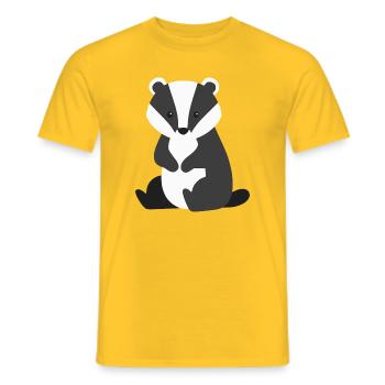 Style minimaliste de blaireau assis mignon - T-shirt homme - jaune - Devant - AI Model Male 178 dark (178cm)