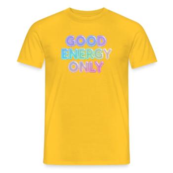 Seulement de l’énergie positive - T-shirt homme - jaune - Devant - AI Model Male 178 dark (178cm)