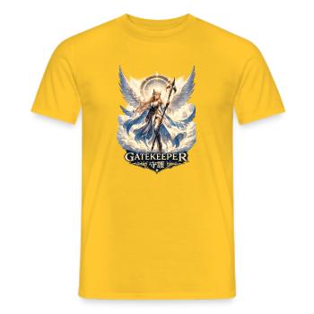 Gatekeeper Angel Warrior Anime Fantasy Style - Männer T-Shirt - Gelb - Vorne - AI Model Male 178 dark (178cm)