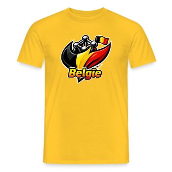 Belgium logo - Men's T-Shirt - yellow - Front - AI Model Male 178 dark (178cm)