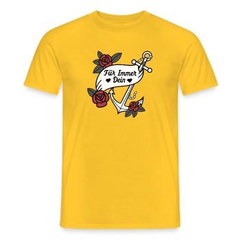 Für Immer Dein Anker mit Rosen - Männer T-Shirt - Gelb - Vorne - AI Model Male 178 dark (178cm)