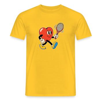 Heart Tennis Hero Clipart - T-shirt homme - jaune - Devant - AI Model Male 178 dark (178cm)