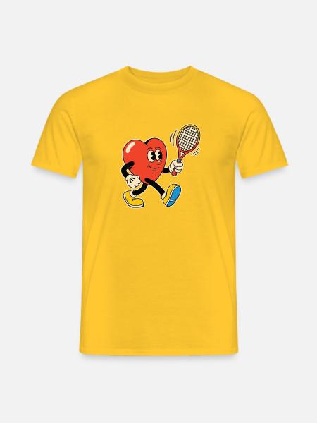 Herz Tennisheld Clipart - Männer T-Shirt - Gelb