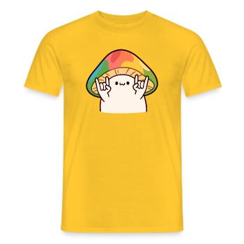 Motley mushroom makes rock mark - Men's T-Shirt - yellow - Front - AI Model Male 178 dark (178cm)