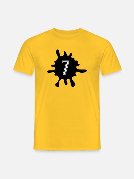 Blobs 7 Number - Men's T-Shirt - yellow