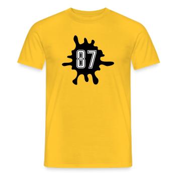 Blobs 87 Number - Men's T-Shirt - yellow - Front - AI Model Male 178 dark (178cm)