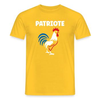 French rooster - Men's T-Shirt - yellow - Front - AI Model Male 178 dark (178cm)