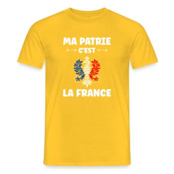 Ma Patrie C’est La France Tricolore - T-shirt homme - jaune - Devant - AI Model Male 178 dark (178cm)