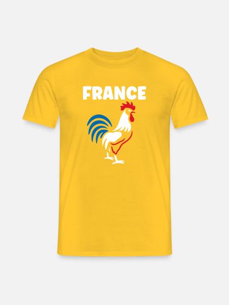 Dreikolor-Hahn Frankreichs - Männer T-Shirt - Gelb
