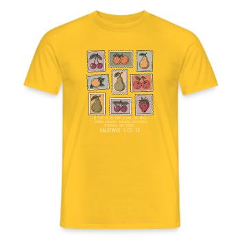 Fruits of the Spirit – Vintage stamped - Men's T-Shirt - yellow - Front - AI Model Male 178 dark (178cm)