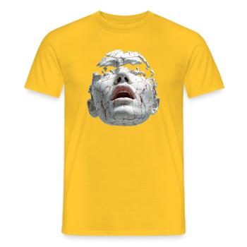 Zerbrochene Porzellanmaske - Männer T-Shirt - Gelb - Vorne - AI Model Male 178 dark (178cm)