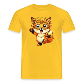 Karneval Fuchs Verkleidung Fasching Tanzen Freude - Männer T-Shirt - Gelb - Vorne - AI Model Male 178 dark (178cm)