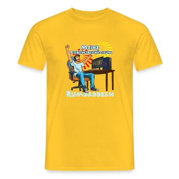 Rumdaddeln: Gaming-Lieblingsbeschäftigung - Männer T-Shirt - Gelb - Vorne - AI Model Male 178 dark (178cm)