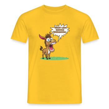Don't Fidget Long Fidget Donkey Cartoon - Men's T-Shirt - yellow - Front - AI Model Male 178 dark (178cm)
