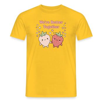 Ensemble, nous sommes meilleurs fraises - T-shirt homme - jaune - Devant - AI Model Male 178 dark (178cm)