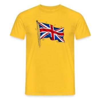 Great Britain England Flag - Men's T-Shirt - yellow - Front - AI Model Male 178 dark (178cm)