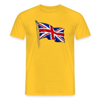 Drapeau de l’Angleterre de Grande-Bretagne - T-shirt homme - jaune - Devant - AI Model Male 178 dark (178cm)